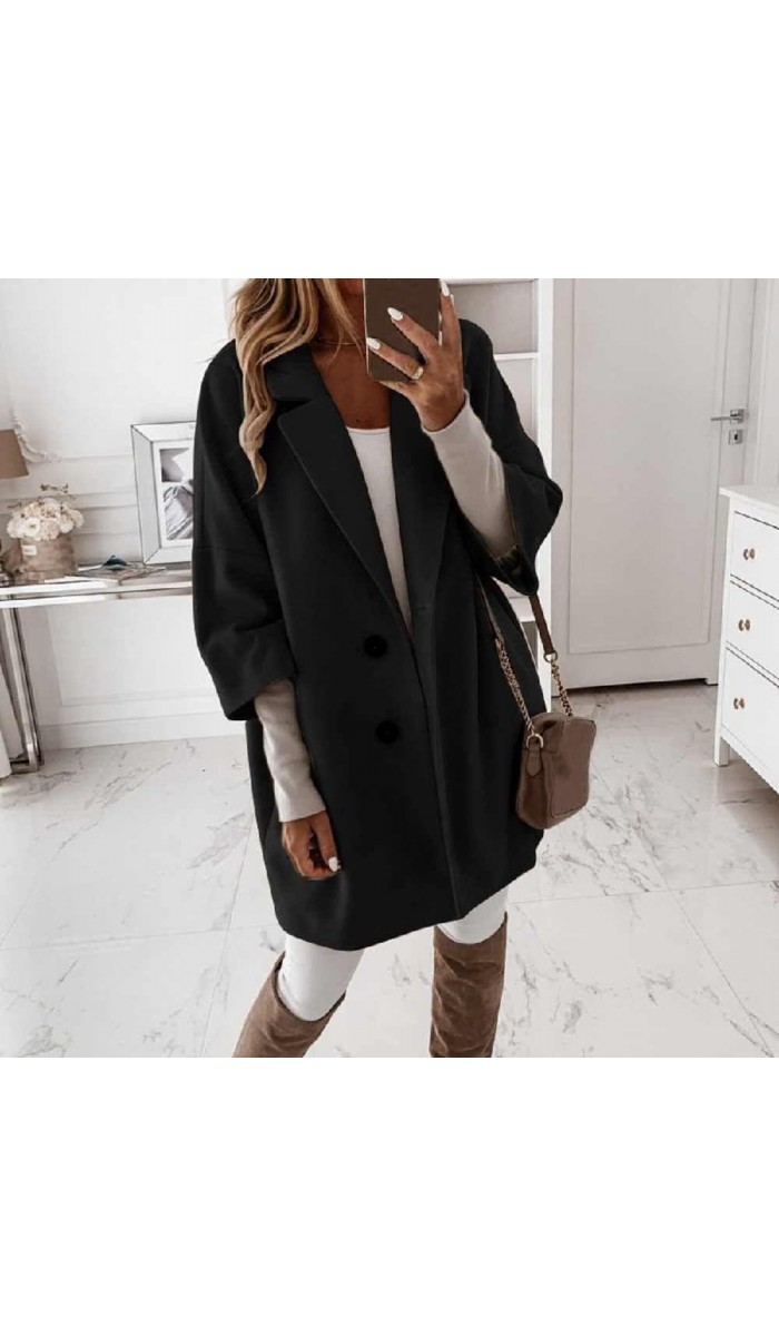 Kaşe Kaban - Siyah Kaşe Kaban - Siyah