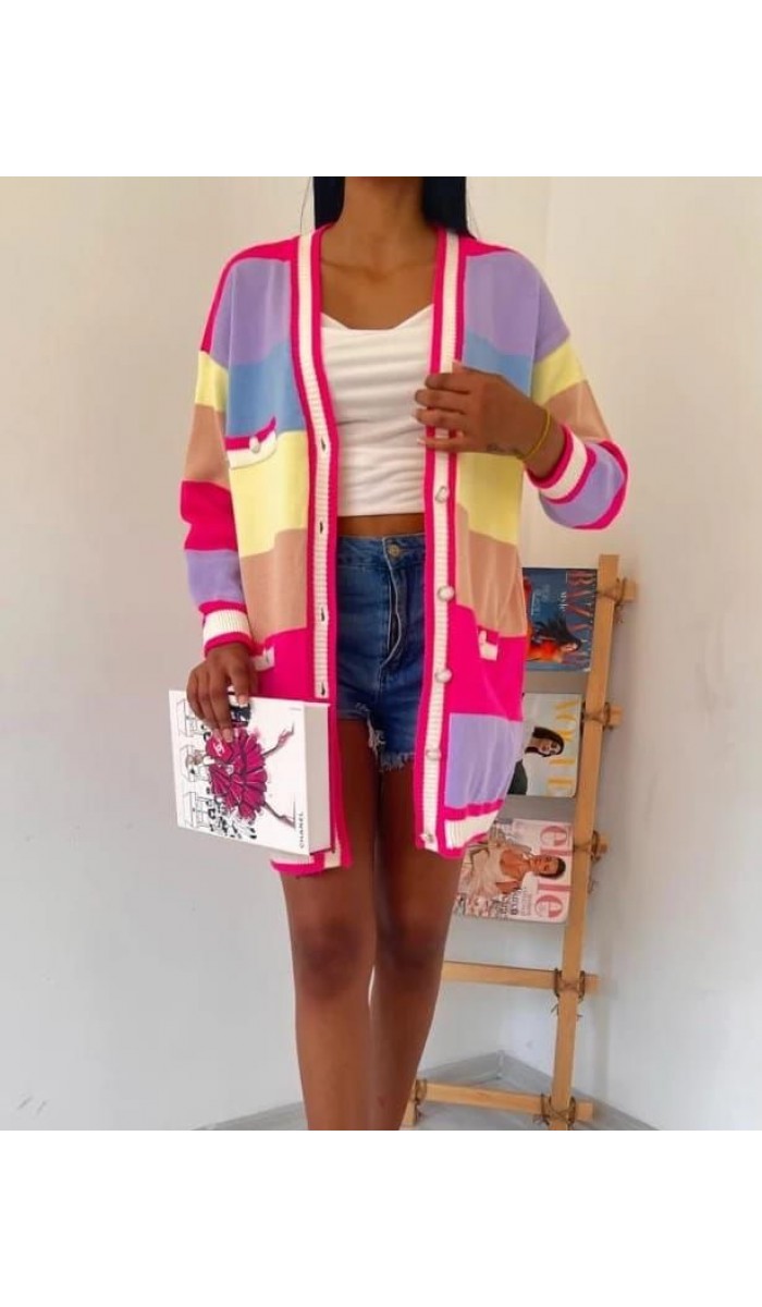 Renkli Hırka 837 - Pembe