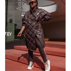 Zincir Detay Şişme Mont - Siyah