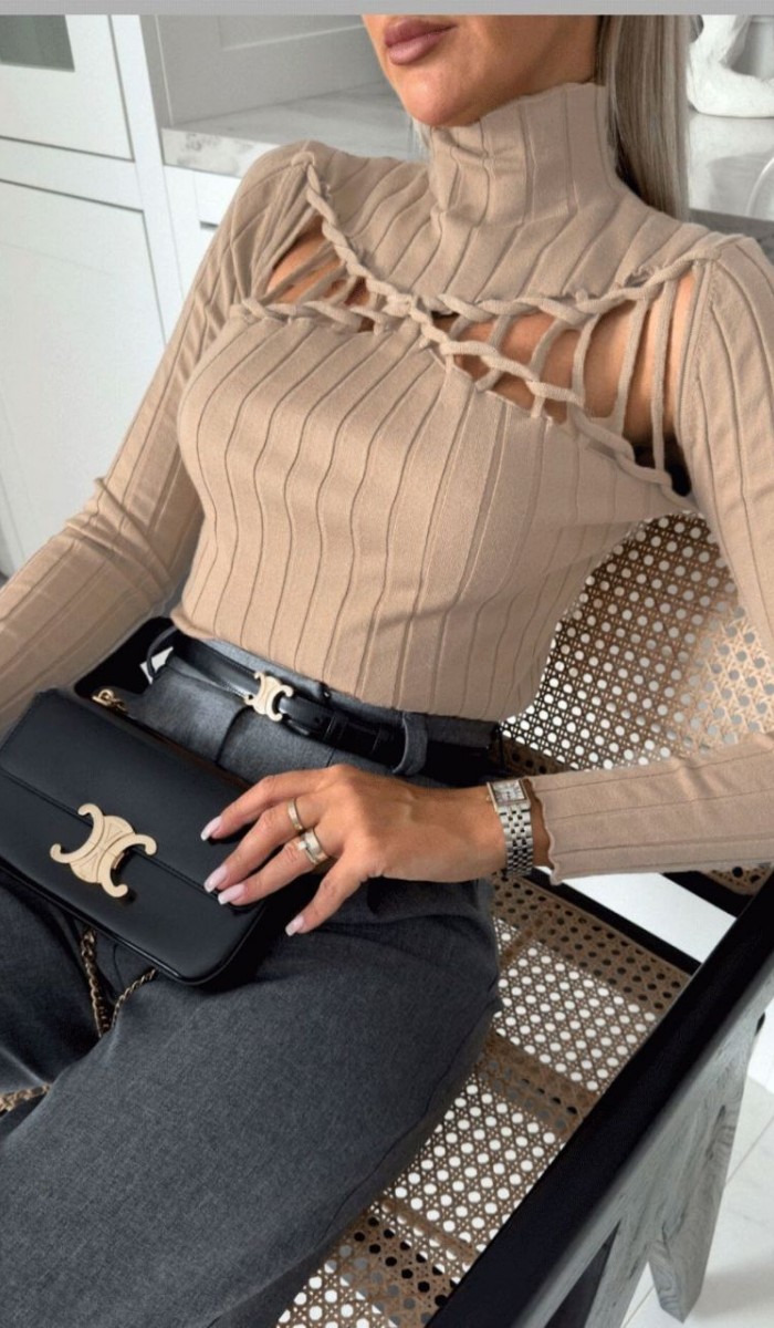 18064 Biritli Kazak 1016 - Kahverengi