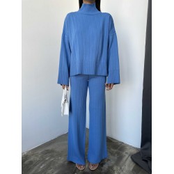 Yarım Balıkçı Triko Takım 1006 - Mavi