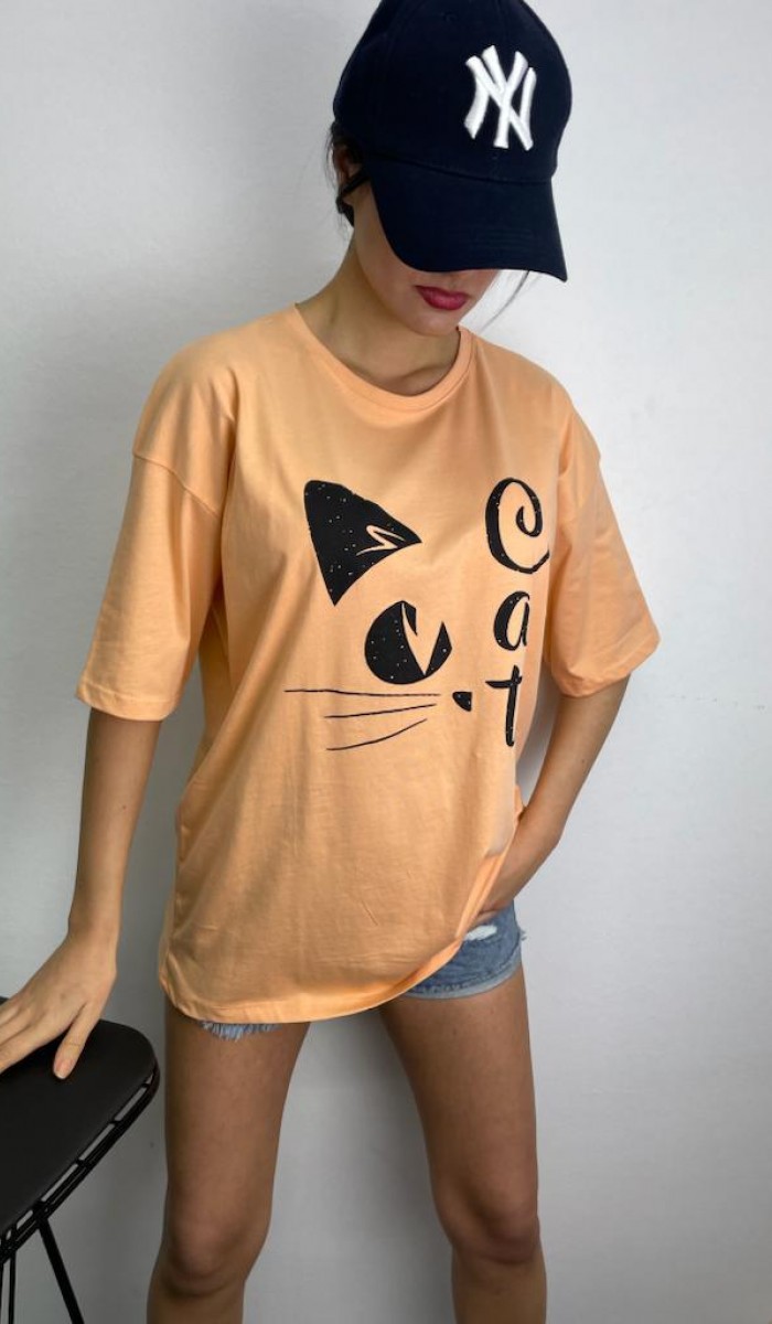 Cat T-Shirt - Turuncu