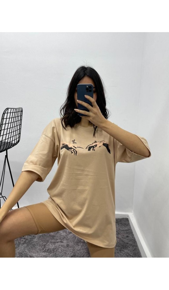 Kelebek T-Shirt - Bej Kelebek T-Shirt - Bej