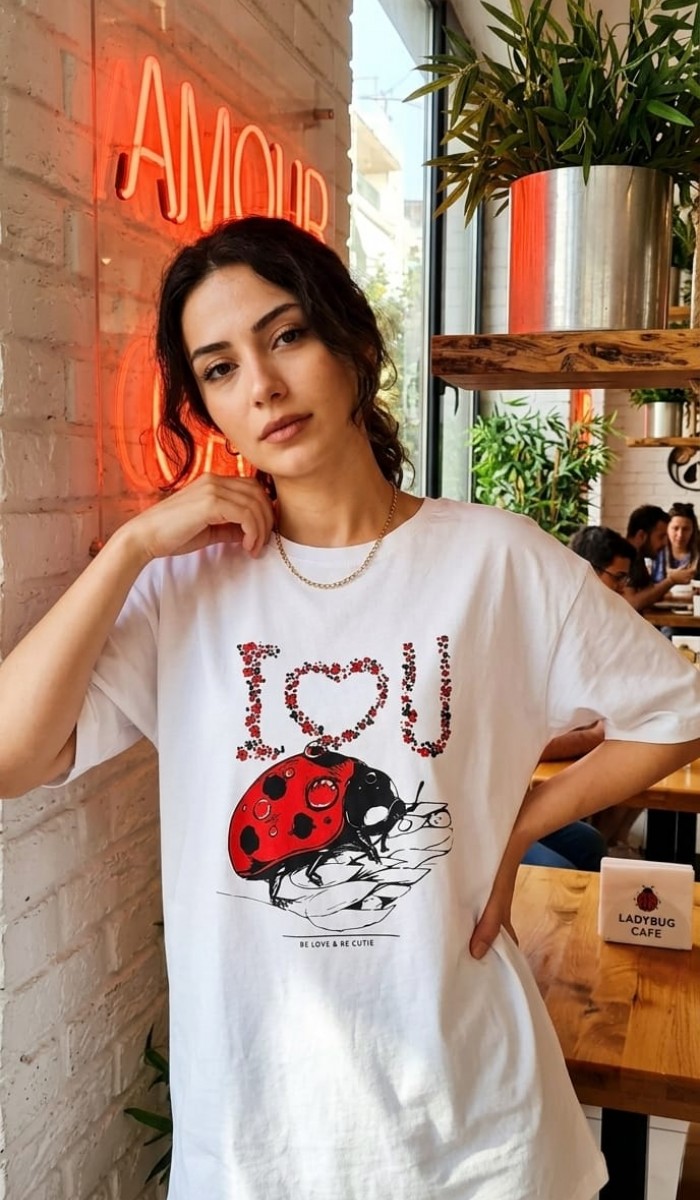 Uğur Böceği T-Shirt - Beyaz
