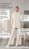 Soft&Cozy Oversize Triko Takım - Kemik