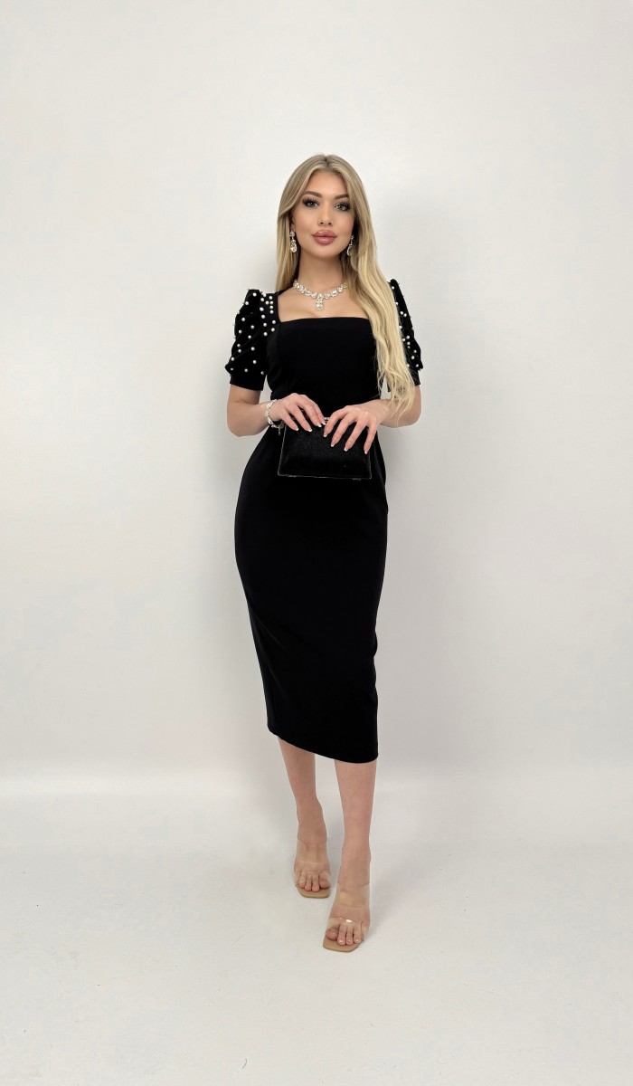 4027 İNCİ ÇAKIMLI KARPUZ KOL MİDİ ELBİSE 4027 İNCİ ÇAKIMLI KARPUZ KOL MİDİ ELBİSE