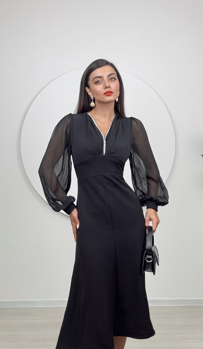 2060 KOLLAR ŞİFON ATLAS ELBİSE 2060 KOLLAR ŞİFON ATLAS ELBİSE