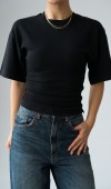 Siyah Yarasa Kol T-Shirt