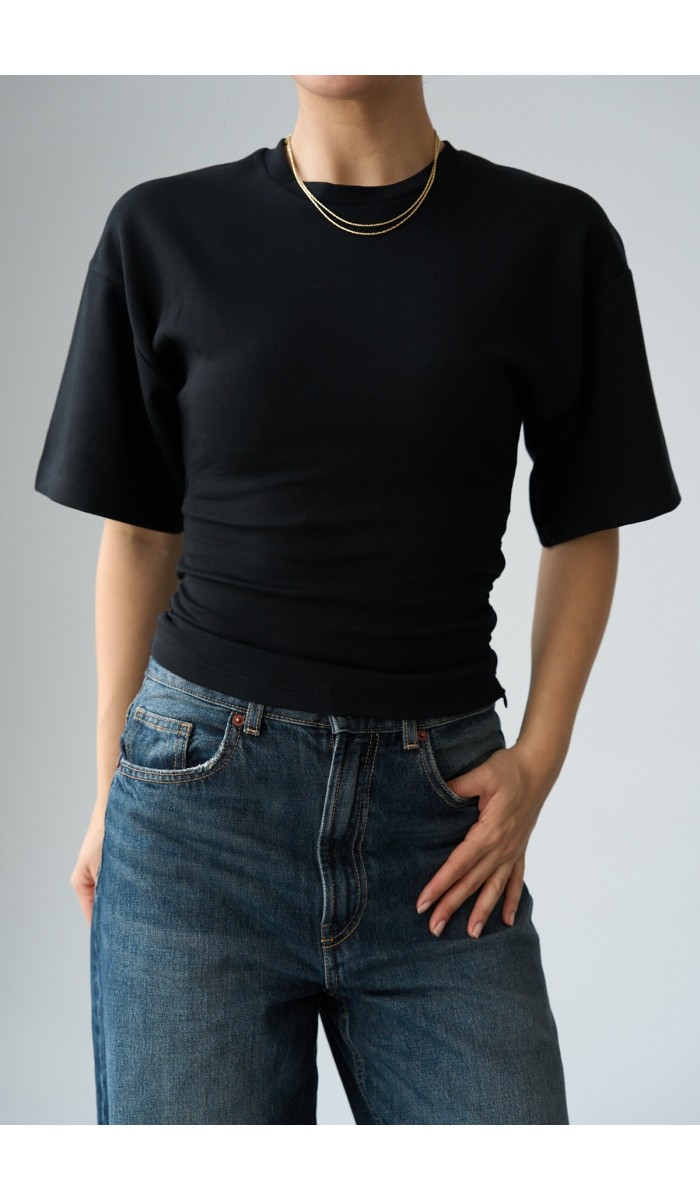 Siyah Yarasa Kol T-Shirt