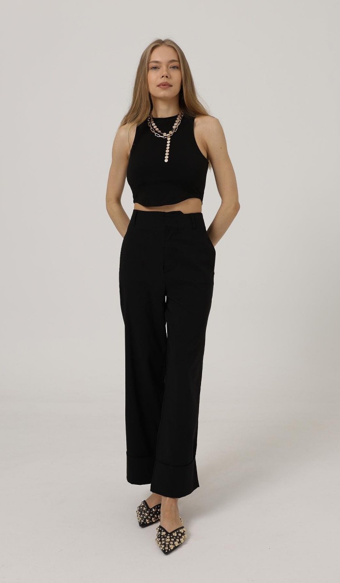 Duble Paça Pantolon - Siyah STD