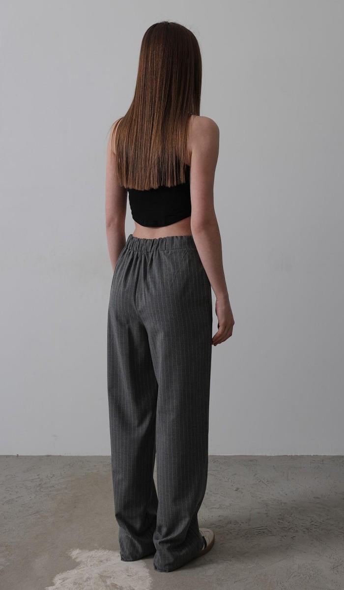 Beli Yarım Lastikli Palazzo Pantolon - Antrasit STD rt20125