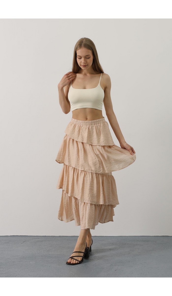 Katlı Kesim Uzun Etek - Taş STD Katlı Kesim Uzun Etek - Taş STD