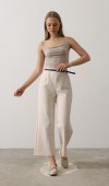Kemer Pens Detaylı Pantolon - Bej STD rt20102