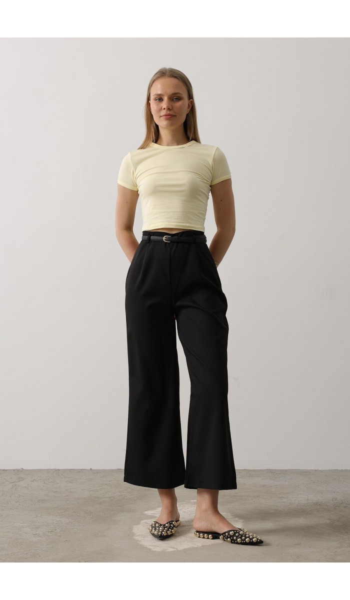 Kemer Pens Detaylı Pantolon - Siyah STD Kemer Pens Detaylı Pantolon - Siyah STD