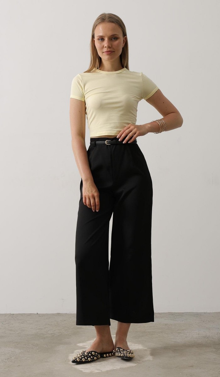 Kemer Pens Detaylı Pantolon - Siyah STD rt20106