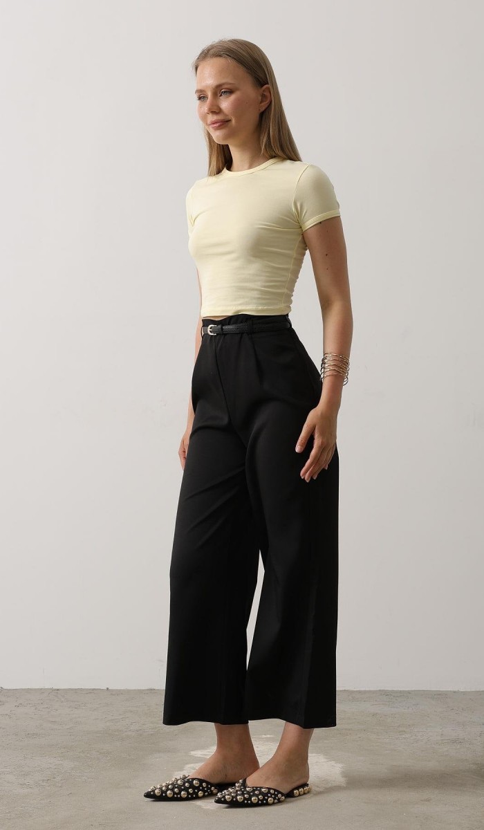 Kemer Pens Detaylı Pantolon - Siyah STD rt20106