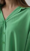 Geniş Manşet Detaylı Gömlek - A.Yeşil STD rt20173