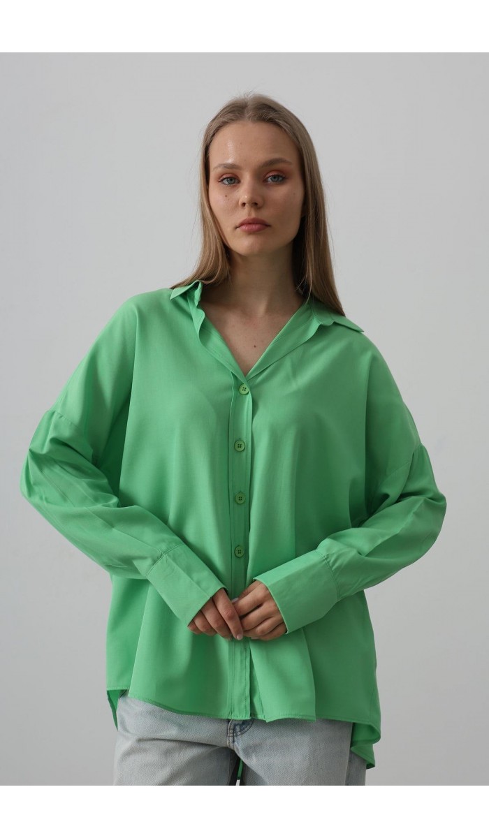 Geniş Manşet Detaylı Gömlek - A.Yeşil STD