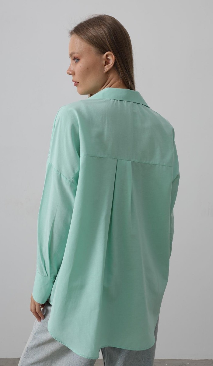 Geniş Manşet Detaylı Gömlek - Mint STD rt20167
