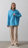Geniş Manşet Detaylı Gömlek - Turkuaz STD rt20171