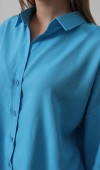 Geniş Manşet Detaylı Gömlek - Turkuaz STD rt20171