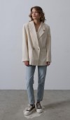 Oversize Blazer Ceket - Natür STD rt20262