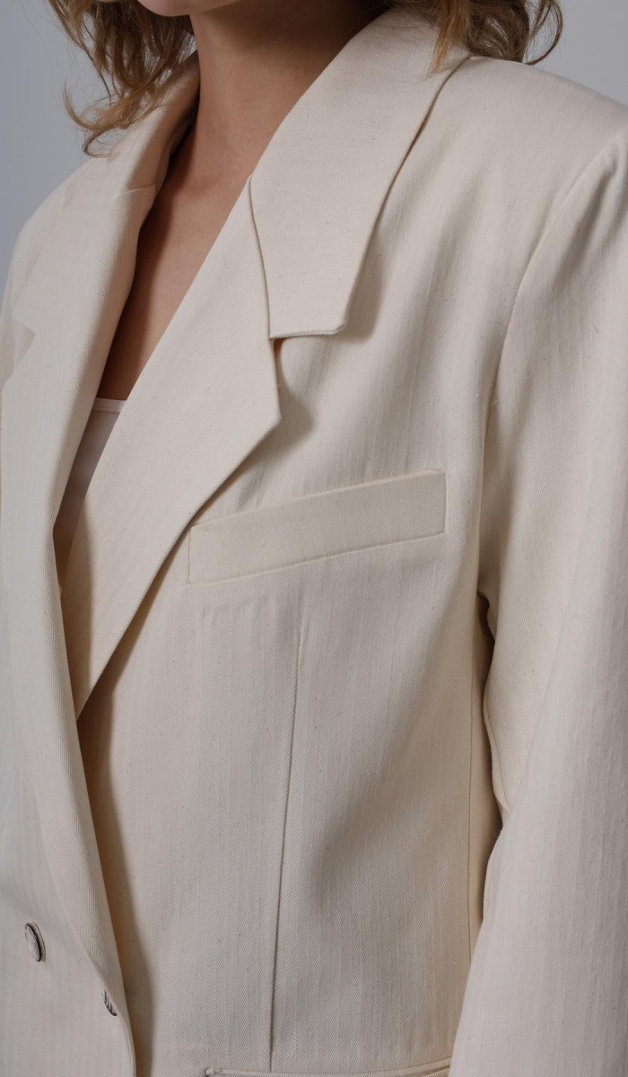 Oversize Blazer Ceket - Natür STD rt20262