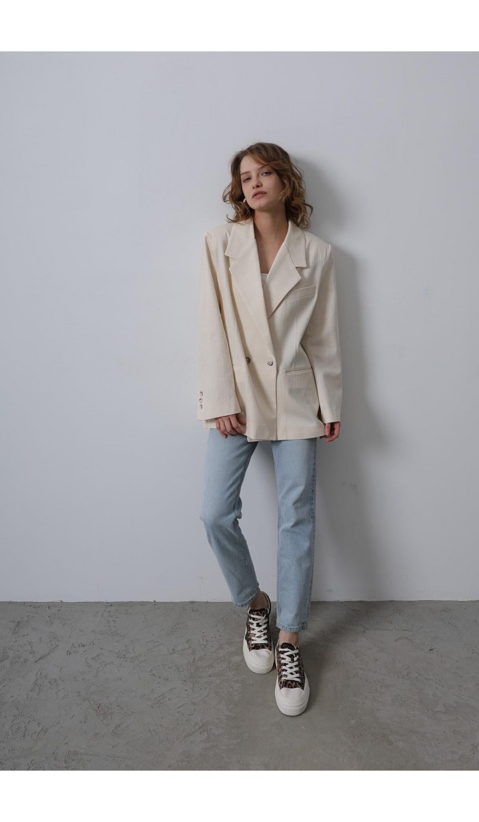Oversize Blazer Ceket - Natür STD Oversize Blazer Ceket - Natür STD