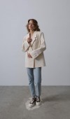 Oversize Blazer Ceket - Natür STD rt20262
