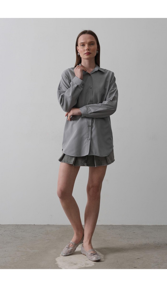 Uzun Kol Gömlek - Gri STD Uzun Kol Gömlek - Gri STD