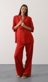 Yarım Kol Oversize Yırtmaçlı Ceket - Kırmızı STD rt20946