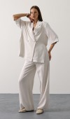 Yarım Kol Oversize Yırtmaçlı Ceket - Natür STD rt20944