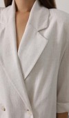 Yarım Kol Oversize Yırtmaçlı Ceket - Natür STD rt20944