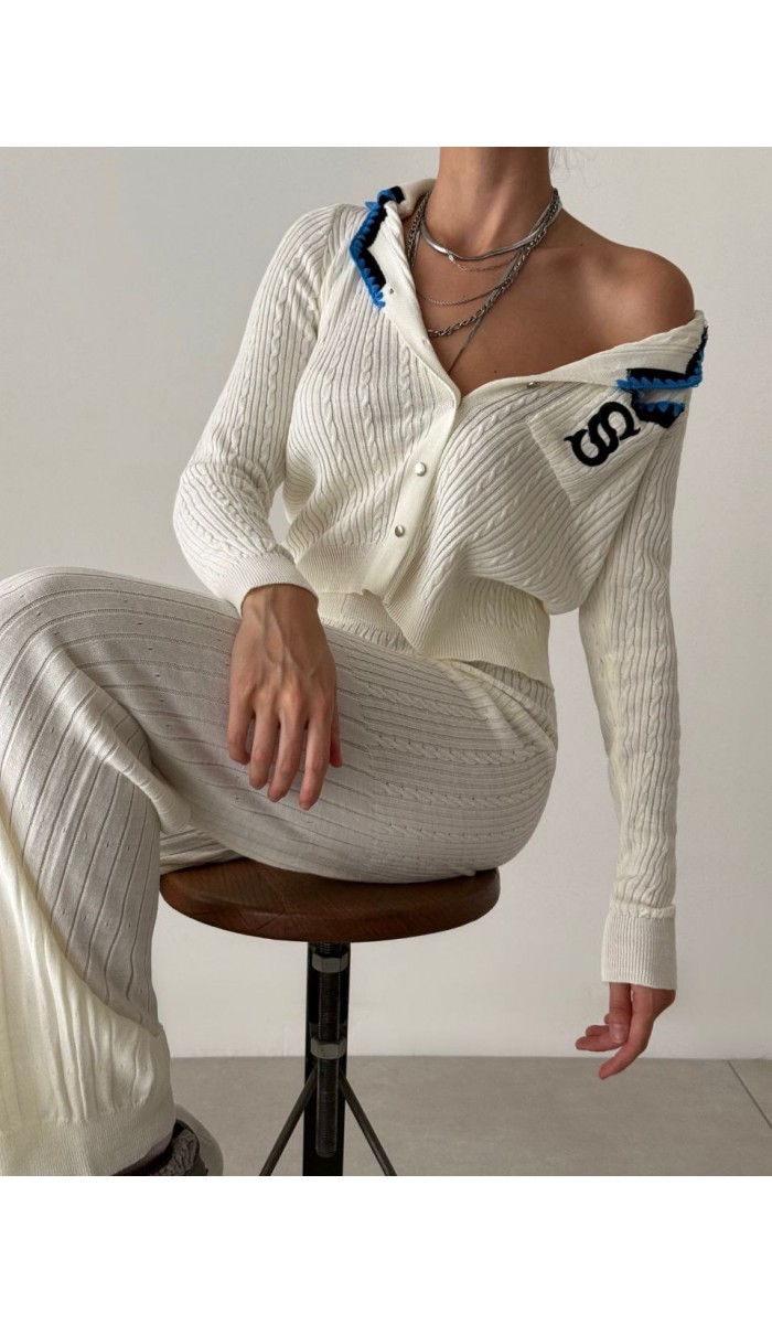 Polo Yaka Hırka Ve Pantolon Takım