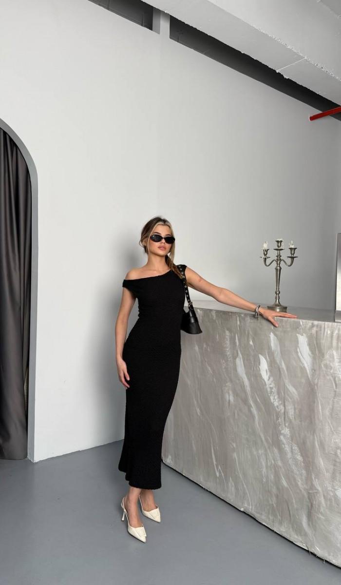 Omuz Detay Midi Boy Elbise Omuz Detay Midi Boy Elbise