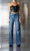 Yüksek Bel Baggy Flare Blue Jean Pantolon