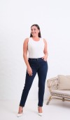 Yüksek Bel Dar Paça Battal Kesim Dark Blue Jean Pantolon Yüksek Bel Dar Paça Battal Kesim Dark Blue Jean Pantolon