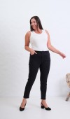 Yüksek Bel Battal Kesim Dar Paça Black Jean Pantolon Yüksek Bel Battal Kesim Dar Paça Black Jean Pantolon