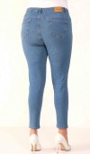 Yüksek Bel Battal Kesim Dar Paça Blue Jean Pantolon