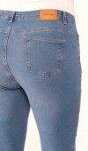 Yüksek Bel Battal Kesim Dar Paça Blue Jean Pantolon