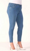 Yüksek Bel Battal Kesim Dar Paça Blue Jean Pantolon