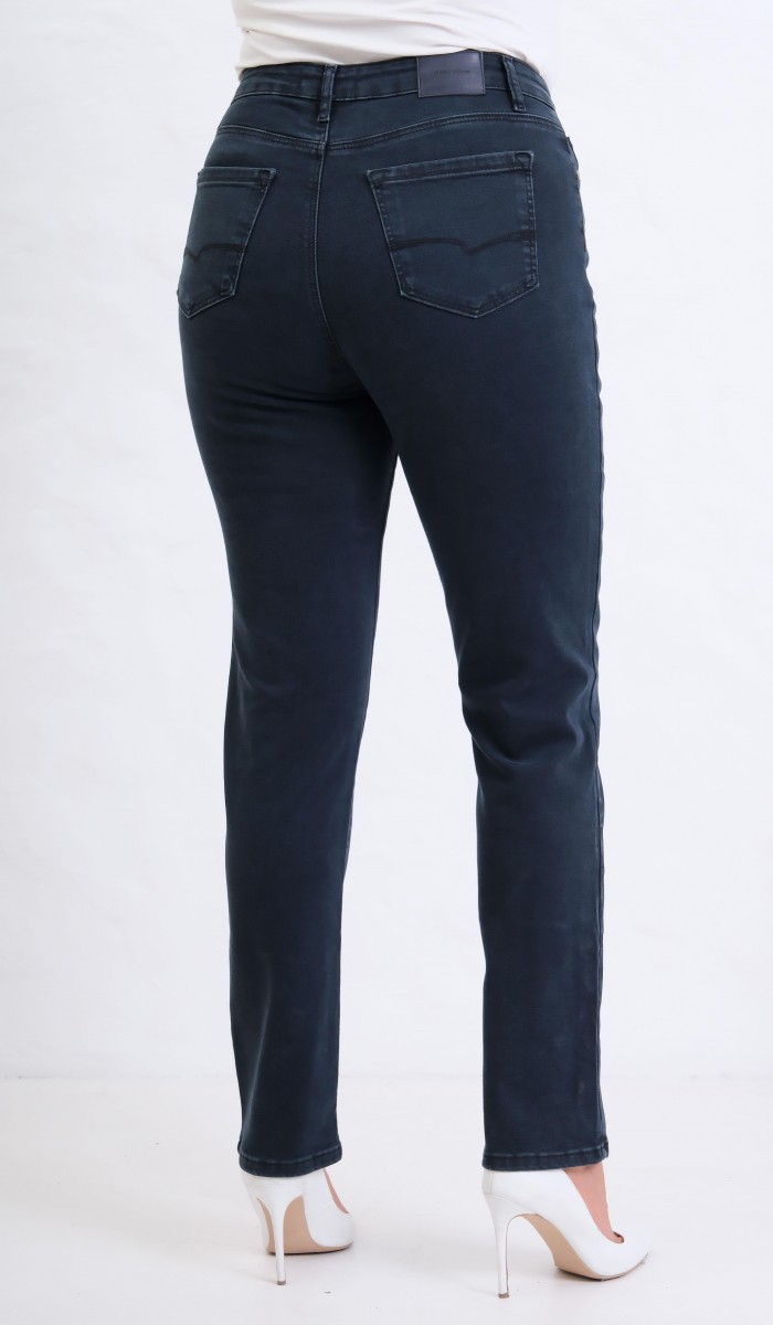 Yüksek Bel Battal Kesim Boru Paça Blue Black Jean Pantolon Yüksek Bel Battal Kesim Boru Paça Blue Black Jean Pantolon