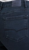 Yüksek Bel  Battal Kesim Boru Paça Blue Black Jean Pantolon