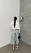 Kadın Baggy Model Yeşil Tint Bermuda Jean