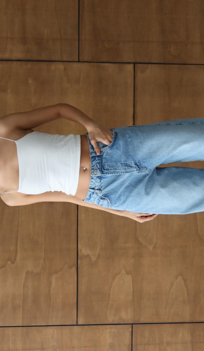 Yüksek Bel Baloon Kalıp Light Blue Jean Pantolon