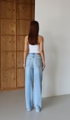 Normal Bel Baggy Foldup Kalıp Paça Katlama Detaylı Light Blue Jean Pantolon