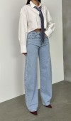 Yüksel Bel Bacak Boyu Balon Kesim Barrel Fit  Light Blue Jean Pantolon