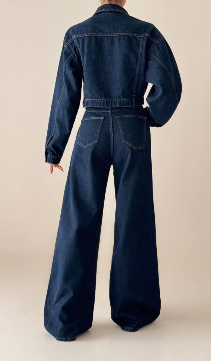 Cep Kapak Detaylı Rinse Denim Ceket