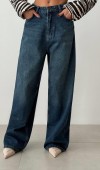 Extra Wide Leg Dark Blue Tint Jean Pantolon