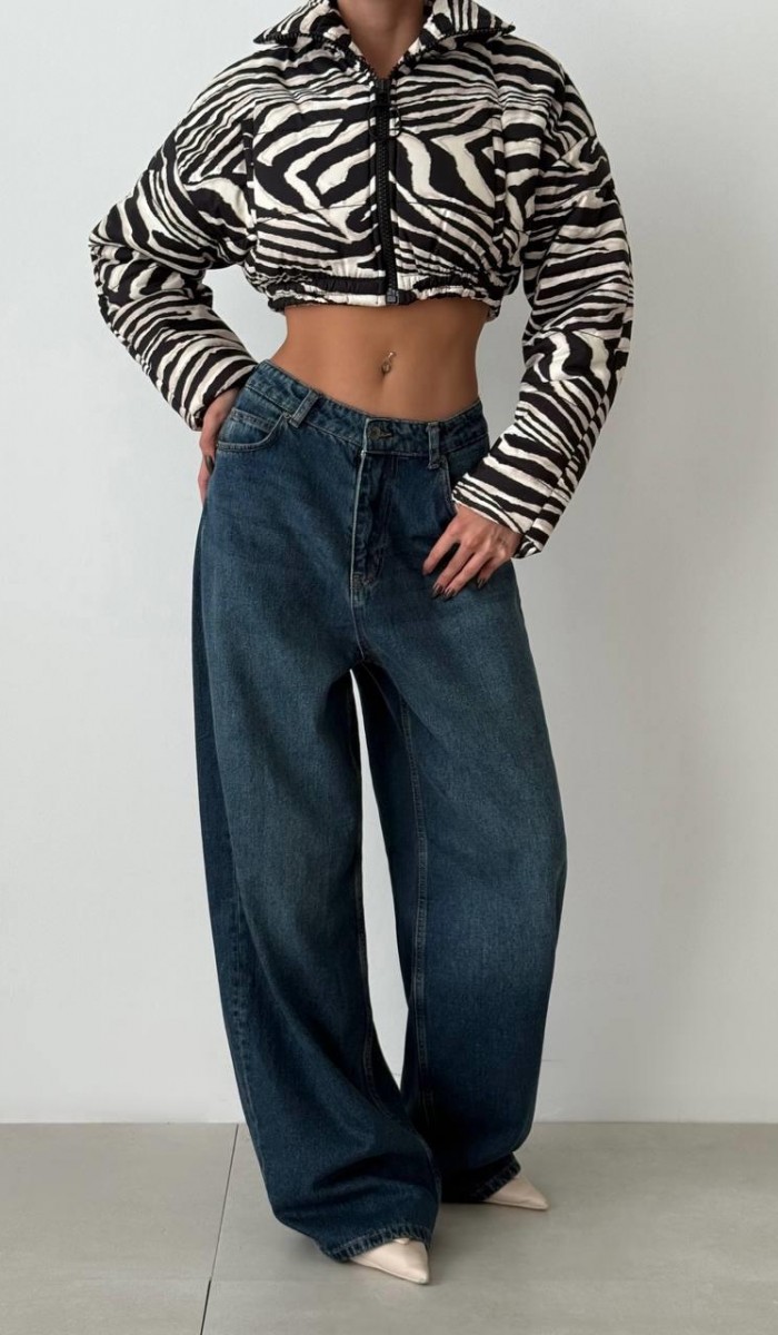 Extra Wide Leg Dark Blue Tint Jean Pantolon